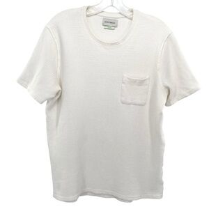 Oliver Spencer White Waffle Knit Organic Cotton Blend Shirt